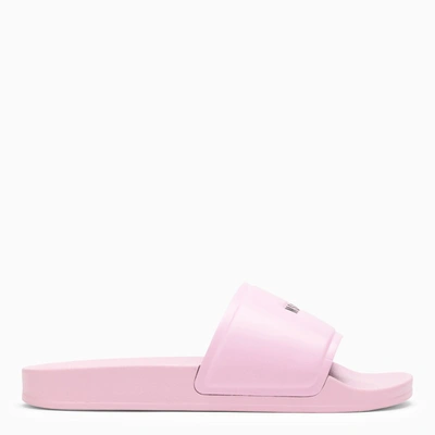 Msgm Logo-print Sliders In Pink