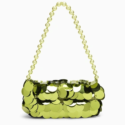 Vanina Gold Mini Bag With Beads In Green