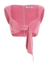 Attico Stacy Cropped Top With Bow Detail In Pink