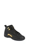 Jordan Kids' Air  12 Retro Basketball Shoe In Black/yellow