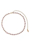 Ettika Cubic Zirconia Bezel Necklace In Pink