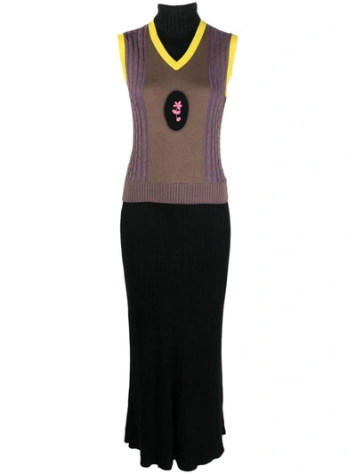 Cormio "wang" Cashmere Blend Dress In Multi