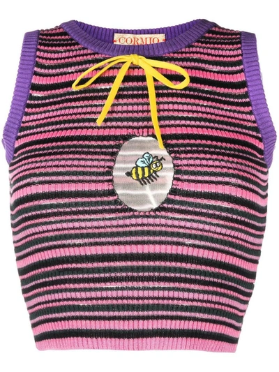 CORMIO CORMIO MINI STRIPES KNIT TOP WITH OBLO` CLOTHING