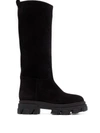 Gia Borghini Black Slip-on Boots With Chunky Sole In 5000 Black