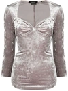 Isabel Marant Gubaia Stretch Velvet Top In 02sn Snow Grey