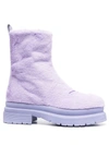 Jw Anderson Faux Fur Ankle Boots In 620 Lilac