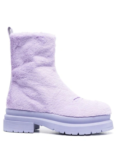 Jw Anderson J.w. Anderson Ecofur Ankle Boot Shoes In 620 Lilac