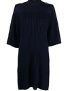 Rodebjer Ribbed Knitted Midi Dress In 7003 Navy
