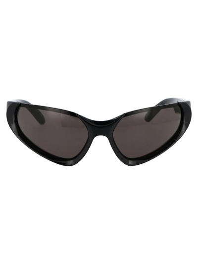 Balenciaga Bb0202s Sunglasses In 001 Black Black Grey