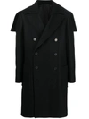 Balmain Double Lapel Double-breasted Coat In Black