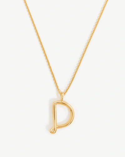 Missoma Curly Molten Initial Pendant Necklace In Gold