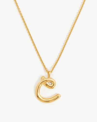 Missoma Curly Molten Initial Pendant Necklace In Gold