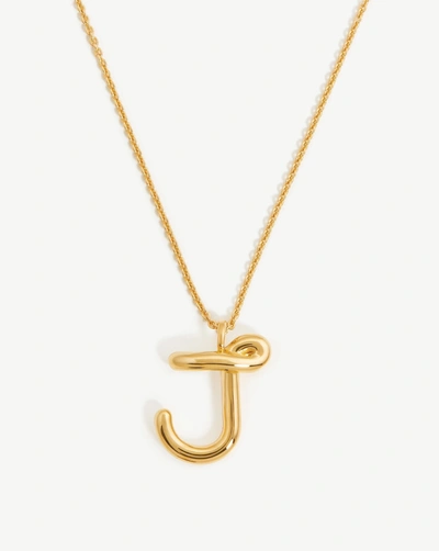 Missoma Curly Molten Initial Pendant Necklace In Gold