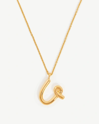 Missoma Curly Initial 18ct Yellow Gold-plated Vermeil Recycled Sterling-silver Pendant Necklace