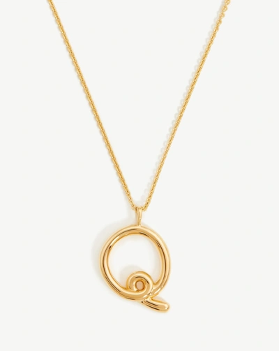 Missoma Curly Molten Initial Pendant Necklace In Gold