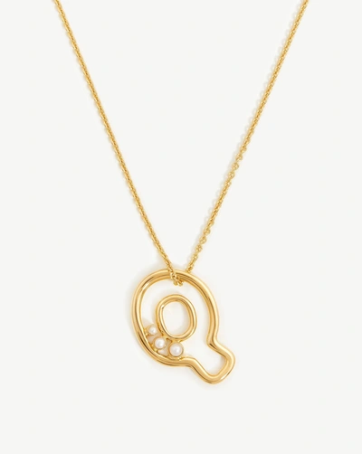 Missoma Chubby Pearl Initial Pendant Necklace In Gold