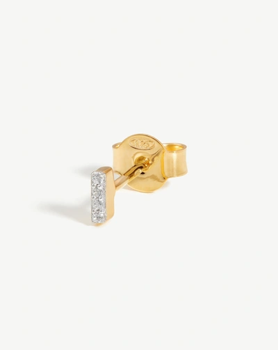 Missoma Pave Initial Single Stud Earring In Gold