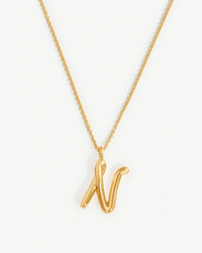 Missoma Curly Molten Initial Pendant Necklace In Gold