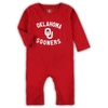 WES & WILLY INFANT WES & WILLY CRIMSON OKLAHOMA SOONERS CORE LONG SLEEVE JUMPER
