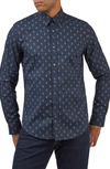 BEN SHERMAN REGULAR FIT DOT PRINT COTTON BUTTON-DOWN SHIRT