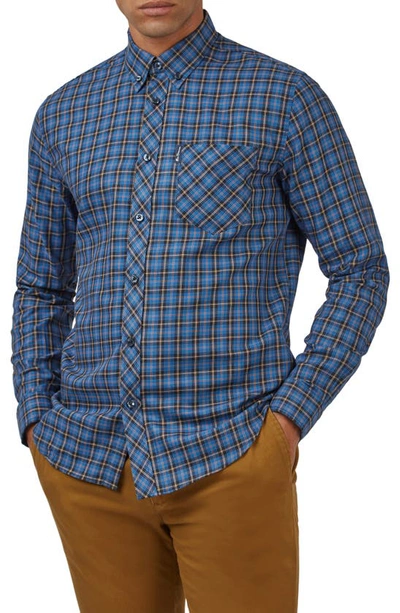 Ben Sherman Men's House Tartan Regular-fit Shirt In Cobalt