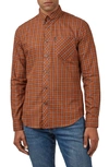 Ben Sherman House Tartan Long Sleeve Button Down Shirt In Dark Orange