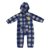 COLOSSEUM INFANT COLOSSEUM NAVY/GRAY WEST VIRGINIA MOUNTAINEERS FARAYS PLAID FULL-ZIP HOODIE JUMPER