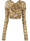 Knwls Anti Cross-over Cropped Top In Yellow