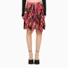 VERSACE VERSACE ORCHID LOGO PLEATED SKIRT