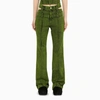 Andersson Bell Joean Double Waist Cotton Denim Jeans In Green