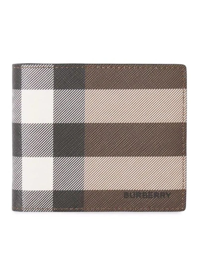 Burberry Check-pattern Wallet In Brown