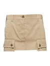 Miu Miu Chino Raw-cut Hem Mini Skirt In Nude & Neutrals
