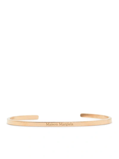 Maison Margiela Engraved Logo Bracelet In Metallic