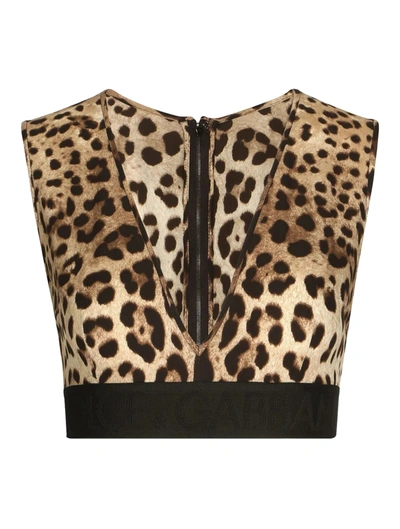 Dolce & Gabbana Leopard-print Vest Top In Multicolour