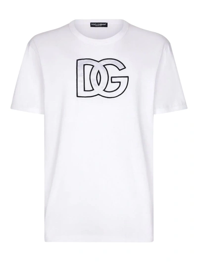 Dolce & Gabbana Logo-monogram-print T-shirt In White