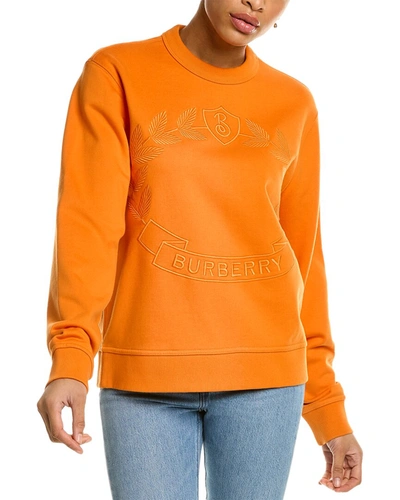 Burberry Embroidered Oak Leaf Crest Sweatshirt In Orange