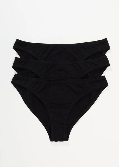 Afends Hemp Bikini Briefs 3 Pack In Black