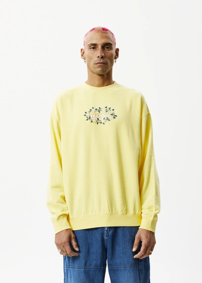 Afends Recycled Crew Neck Jumper In Yellow