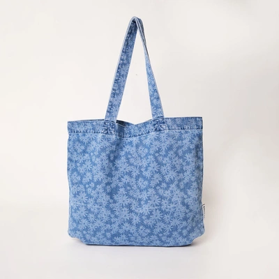 Afends Hemp Denim Tote Bag In Colour-blue