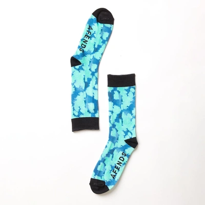 Afends Unisex Organic Crew Socks In Colour-blue