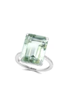Effy Sterling Silver Green Quartz & White Topaz Ring In Green