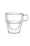 Joyjolt Stoiva Stackable Double Wall Espresso Cup In Clear