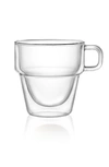 Joyjolt Stoiva Stackable Double Wall Espresso Cup In Clear