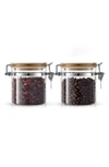 Joyjolt Bamboo Lid Storage Jar In Clear