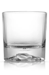 Joyjolt Set Of 4 Radiant Double Old-fashioned Mountain Whiskey Glasses In Clear