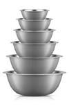 Joyjolt Stainless Steel Mixing Bowls In Grey
