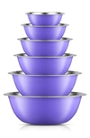 Joyjolt Stainless Steel Mixing Bowls In Purple