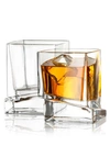 JOYJOLT CARRE SQUARE HEAVY BASE CRYSTAL WHISKEY GLASS