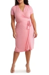 RENEE C RENEE C SOLID JERSEY WRAP DRESS