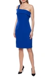 Marina One-shoulder Shealth Bodycon Dress In Cobalt